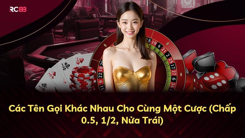 Các Tên Gọi Khác Nhau Cho Cùng Một Cược (Chấp 0.5, 1/2, Nửa Trái)